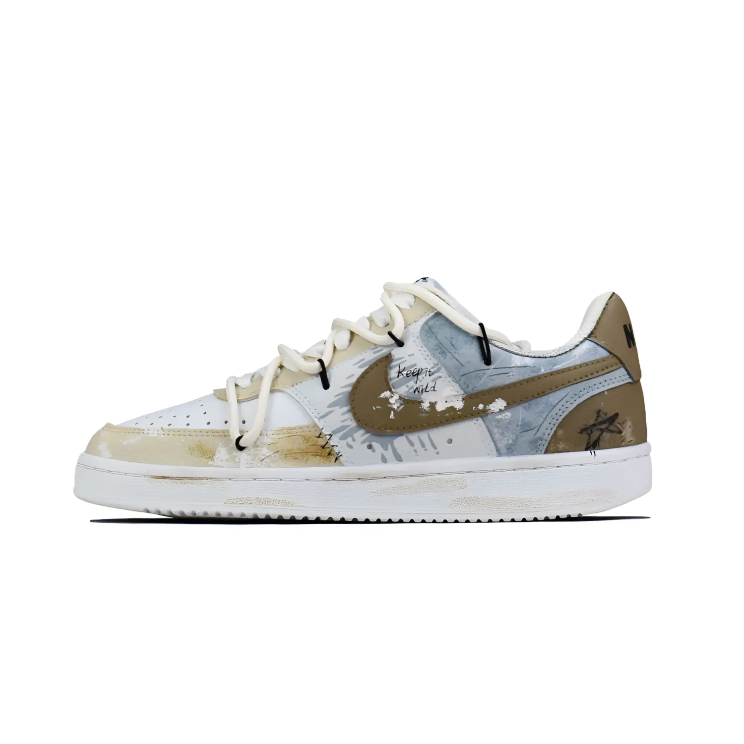 

Nike Кроссовки Court Vision 1 для скейтбординга, износостойкие, низкие, мужские, сине-коричневые