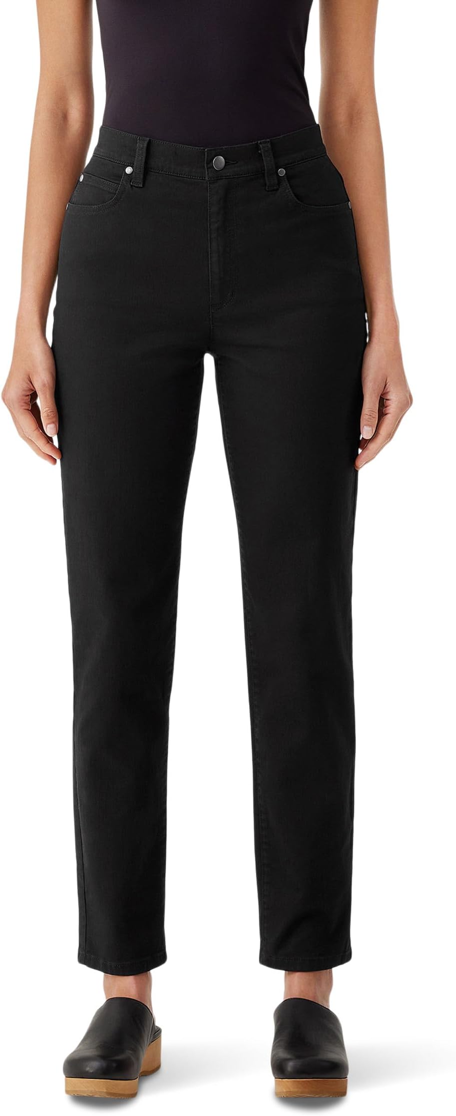

Джинсы Eileen Fisher High Waisted Slim Full Length Jeans, Black