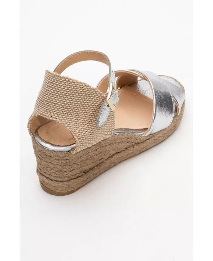 Кожаная платформа эспадрильи Miria (женская) Forever & Always Shoes, серебро — фото 4