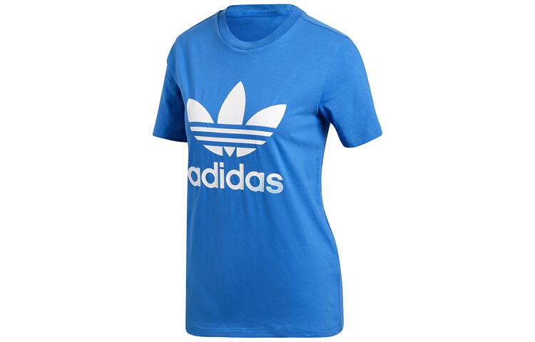 

Футболка с трилистником женская синяя Adidas Originals