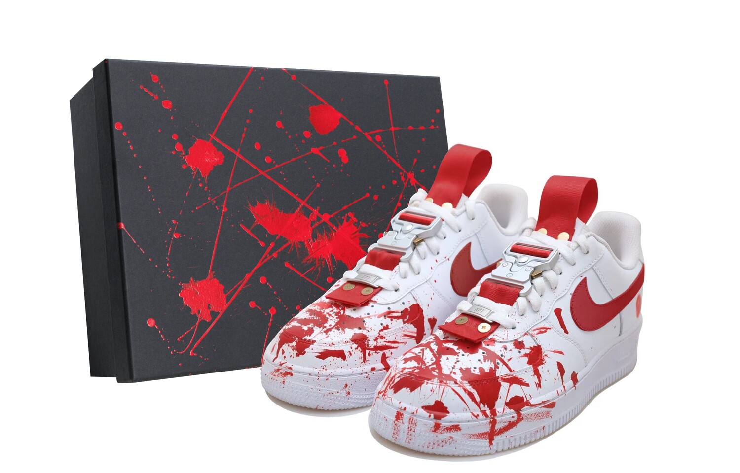 

Кроссовки Nike Air Force 1 Skateboarding Shoes Unisex Low-top White/red, белый