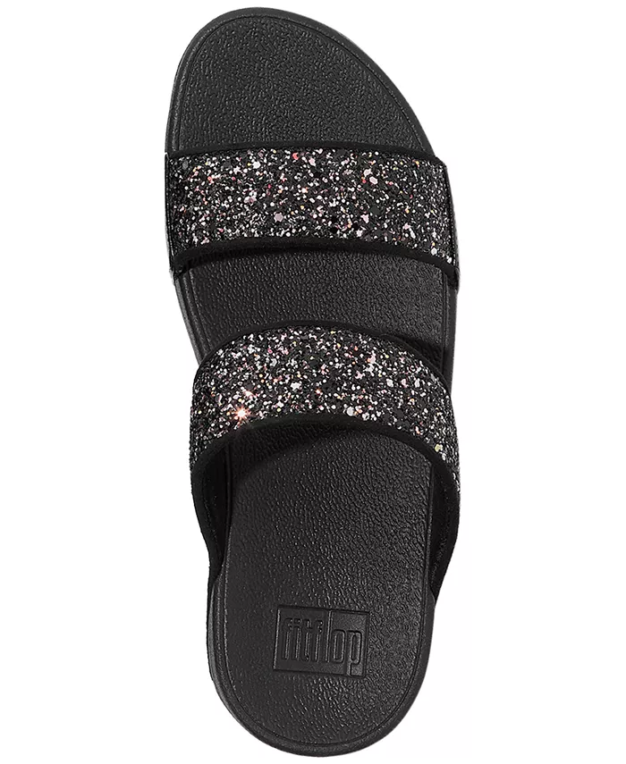 Женские босоножки-танкетки Lulu Multi-Tonal Glitter FitFlop, черный — фото 3