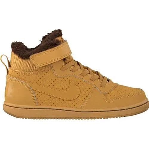 Детские кроссовки на липучках Nike Court Borough Mid Wtr Psv, Honiggelb