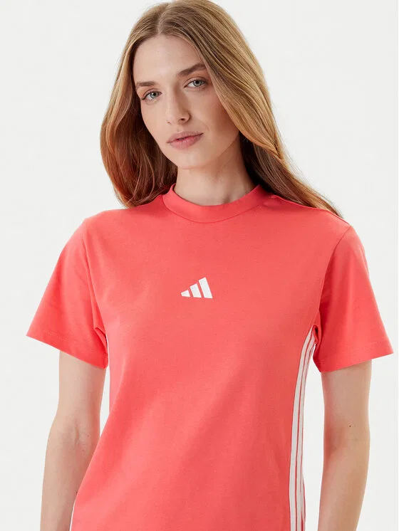 Футболка regular fit Essentials 3-Stripes Adidas, коралловый — фото 4