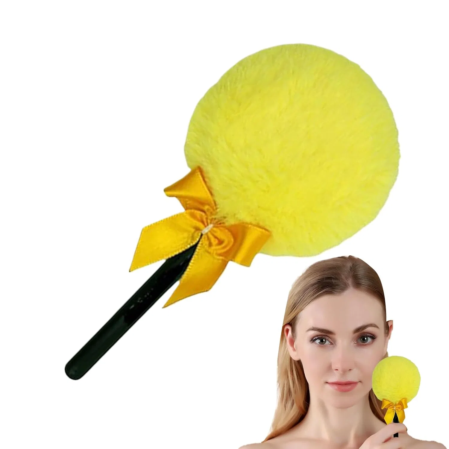 Пудреница с ручкой, Lollipop, золотой Generisch
