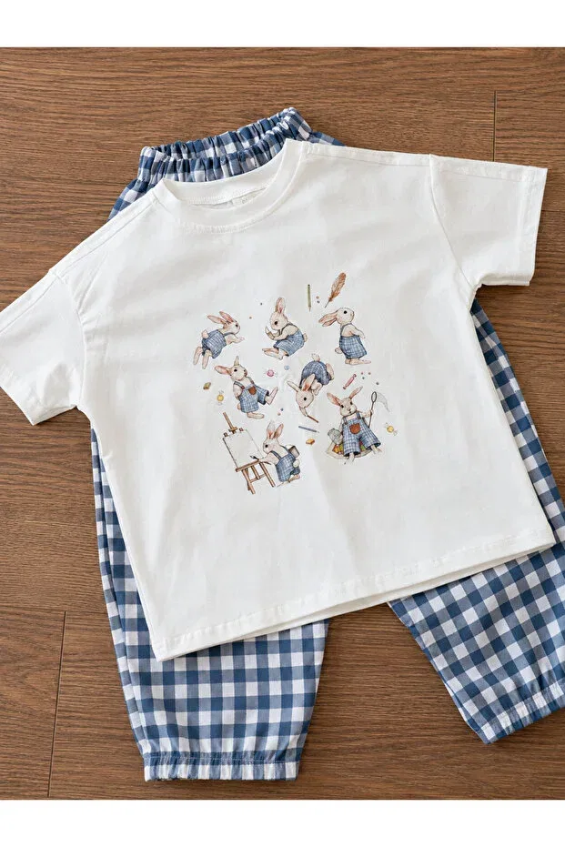 Детская футболка с принтом Tavşanlı unisex t-shirt Pufiko Kids, White