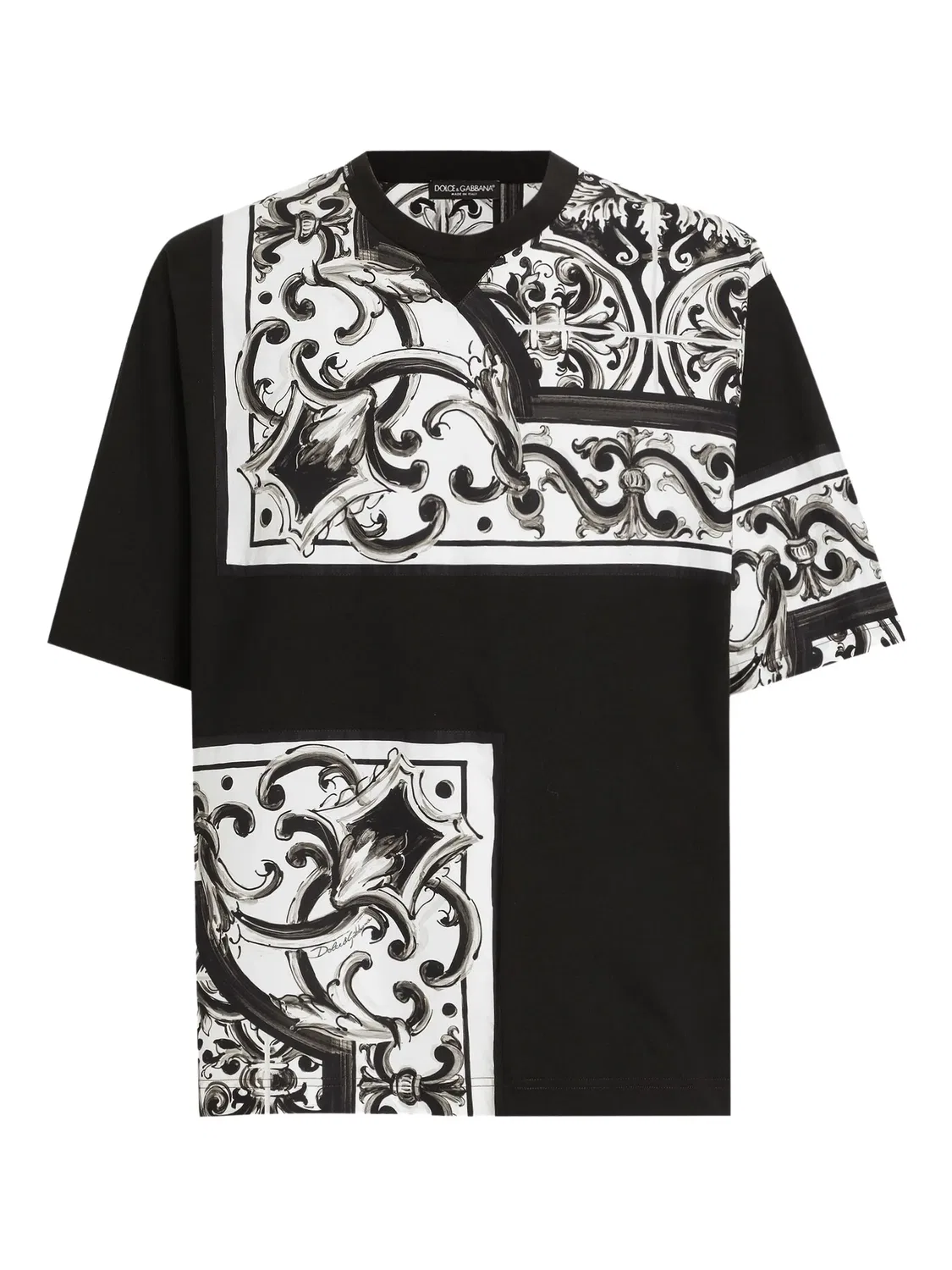 Футболка с графическим принтом из хлопка Dolce & Gabbana, черный