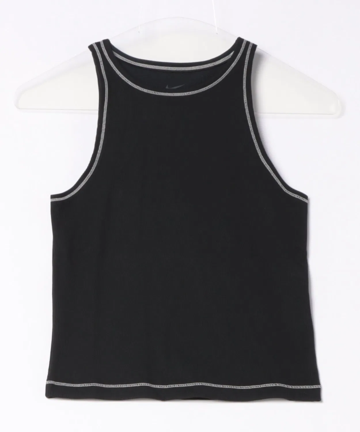 Женский топ-майка из риба с принтом Nike One FI DF Rib Tank Top, черный
