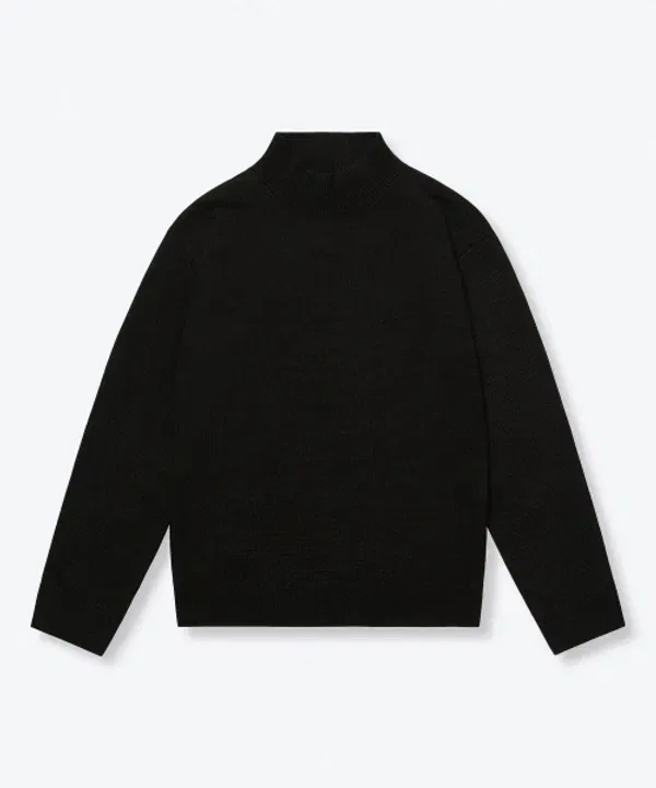 Водолазка трикотажная Essential Turtle Neck, Musinsa Standard Kids, черный — фото 3