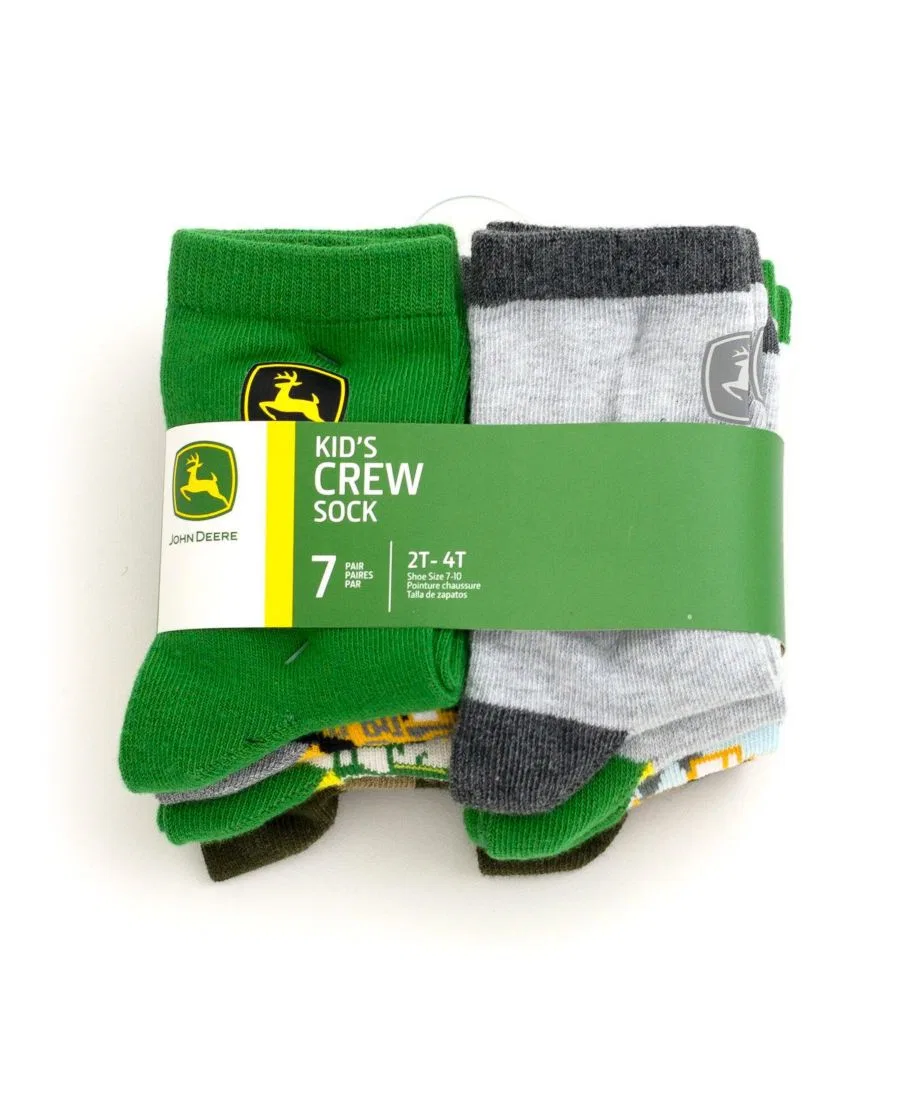 Комплект носков с нескользящей подошвой, 7 пар John Deere, Green Black Camo Multi — фото 2