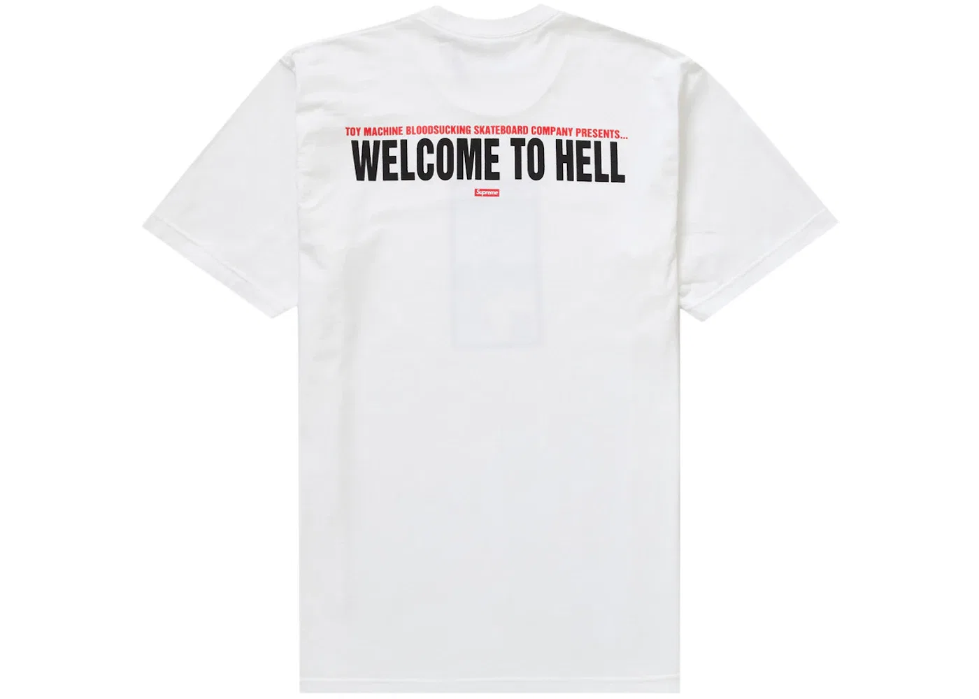 Мужская футболка с принтом Supreme Toy Machine Welcome To Hell Tee, White — фото 2