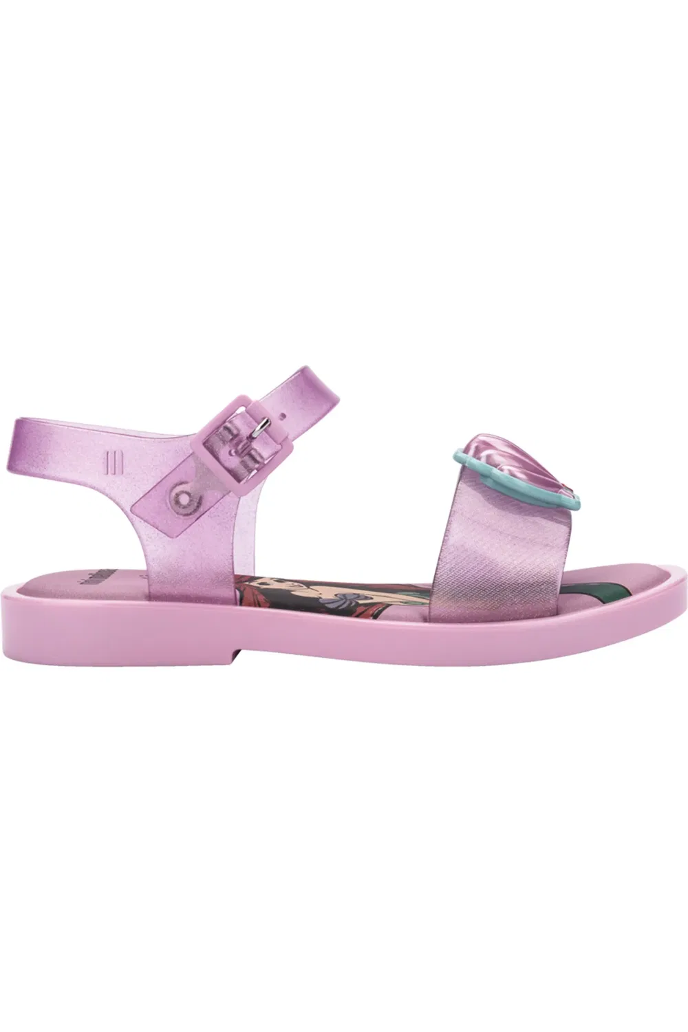 Детские сандалии джерси с принцессой Disney Mar Mini Melissa, Pink Glitt — фото 2