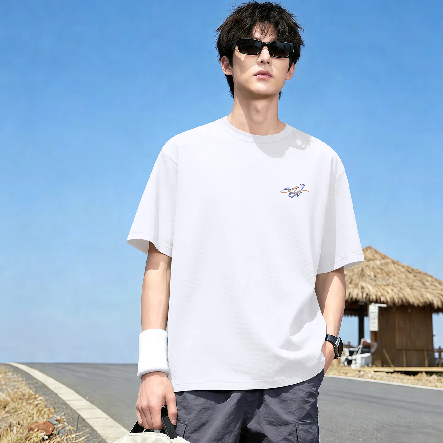 Детская футболка с принтом Miniso, Dreamy Wave Chest Logo — фото 4