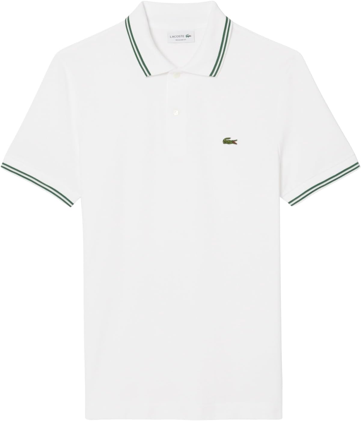 Lacoste мужская сезонная короткая рукавка обычного кроя поло с контрастным воротником, White — фото 4