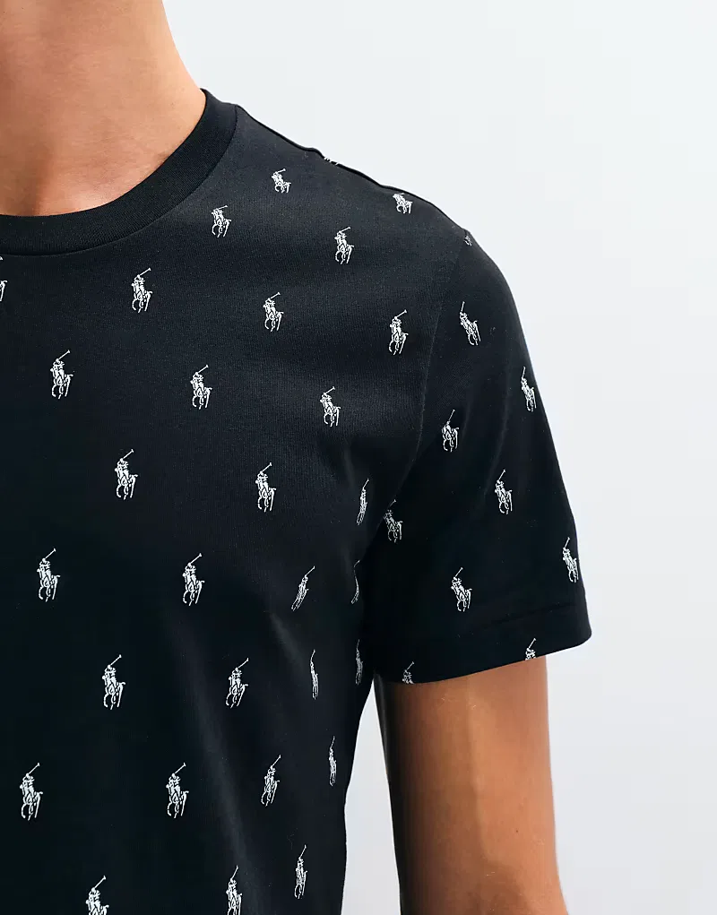 Футболка Polo Ralph Lauren с логотипом бренда, черный — фото 4