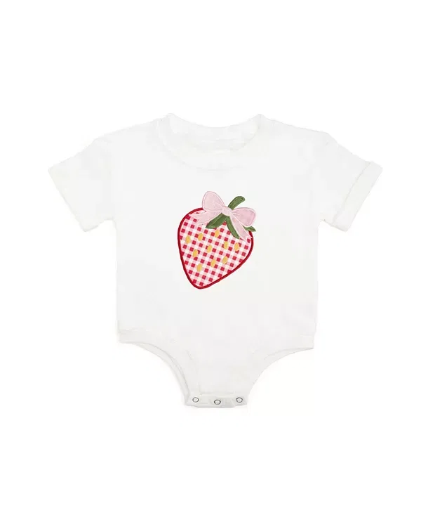 Детский боди-комбинезон для девочек с принтом Strawberry Patchwork Sweet Wink, белый