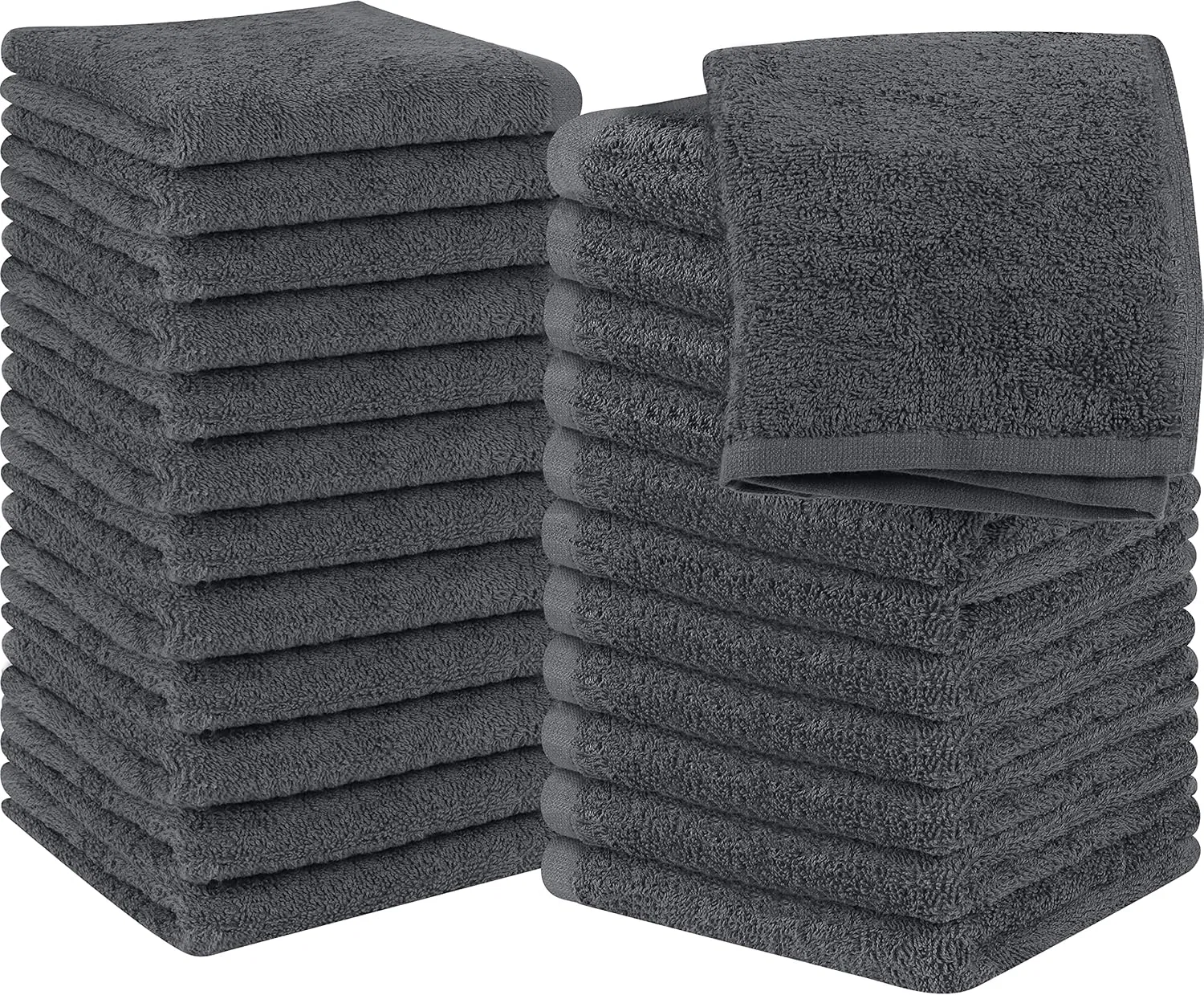 Махровая салфетка для лица 100% хлопок, Utopia Towels, набор 24 шт, 30x30 см, Gray