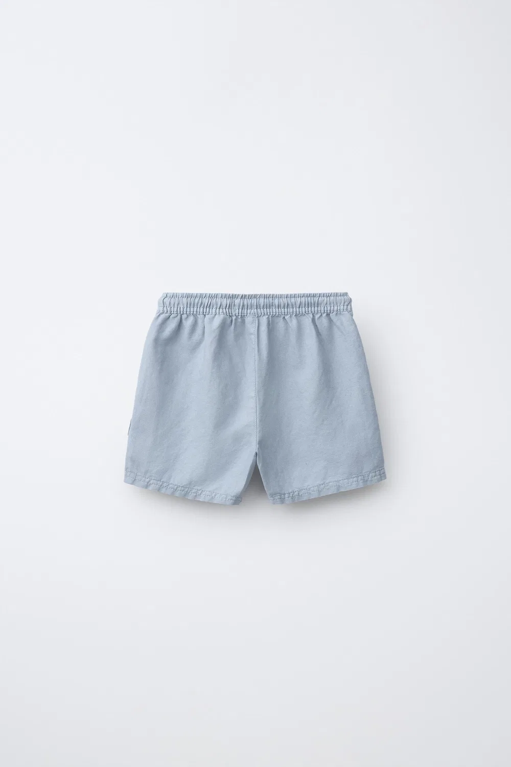 Хлопковые/льняные бермудские шорты ZARA, Blue — фото 2