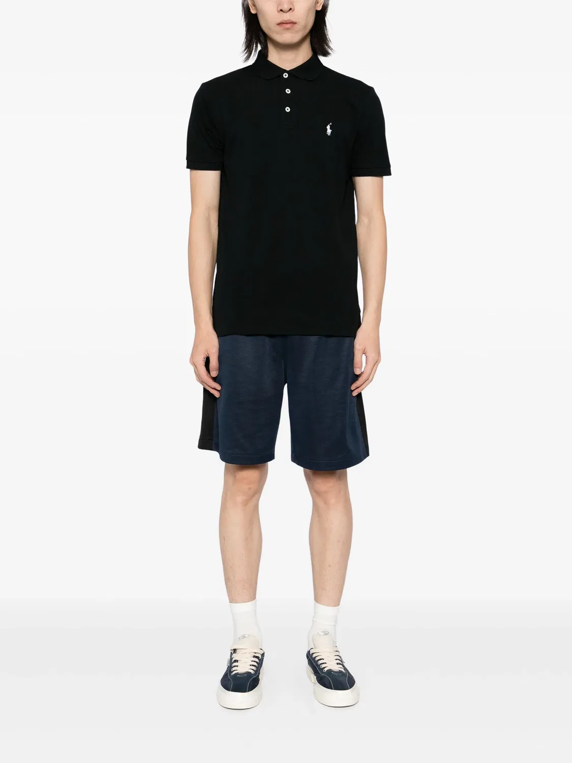 Поло с вышитым логотипом пони Polo Ralph Lauren, черный — фото 4