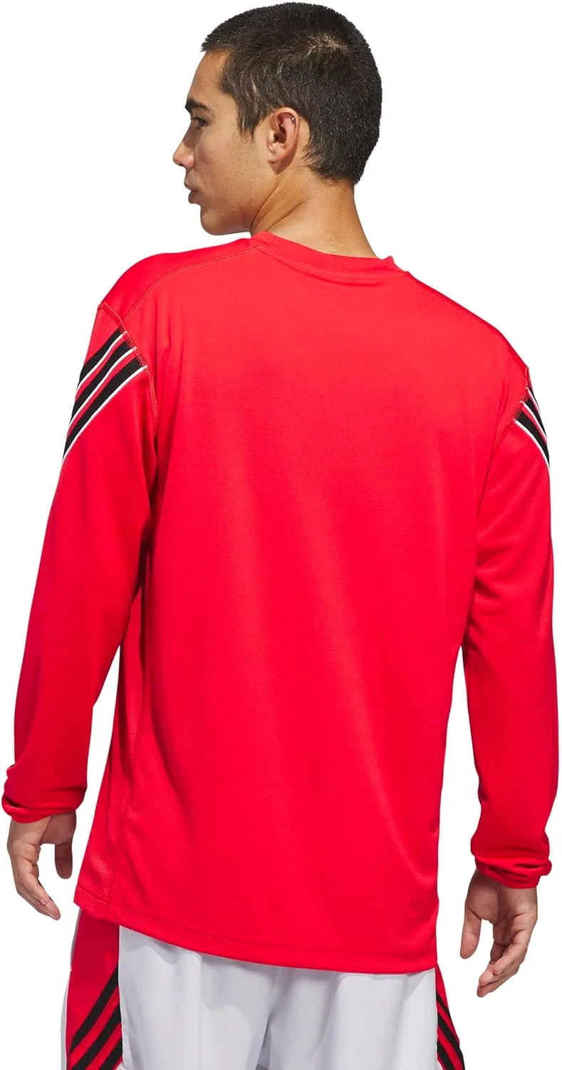 Мужская баскетбольная футболка с длинным рукавом Crazylite adidas, Pure Ruby — фото 3