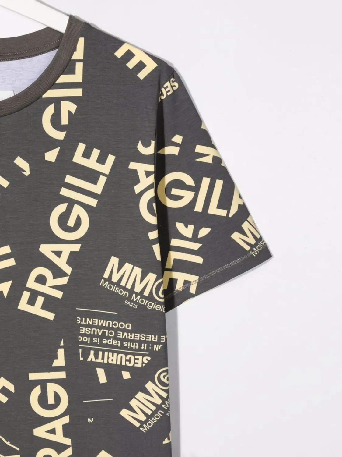 Подростковая футболка с принтом "Fragile" MM6 Maison Margiela, серый — фото 3