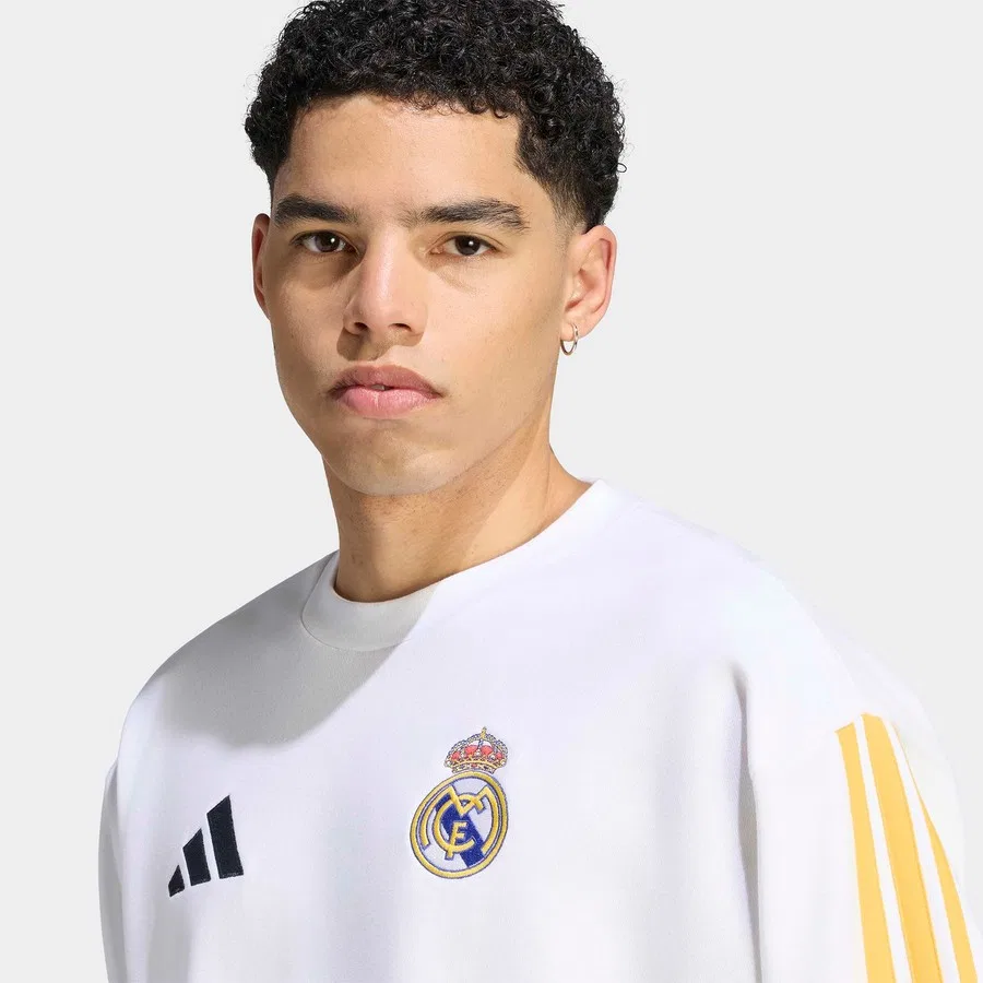 Свитшот мужской с длинным рукавом Real Dna Swt adidas, Белый — фото 4