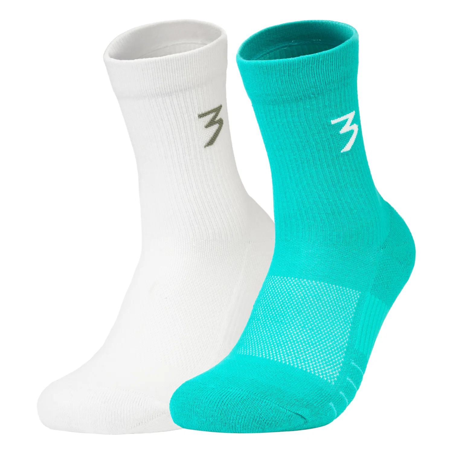 Детские носки-гольфы с принтом 361° 2 Pack, White/Cyan