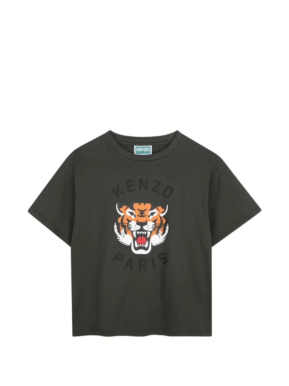 Футболка с принтом Tiger Kenzo Kids, зеленый