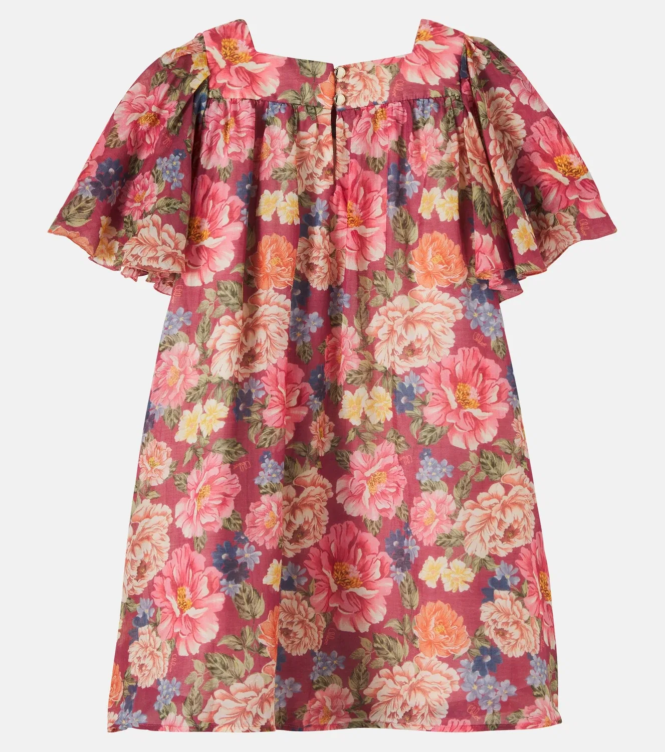 Платье с цветочным рисунком Chloé Kids, бордовый — фото 3