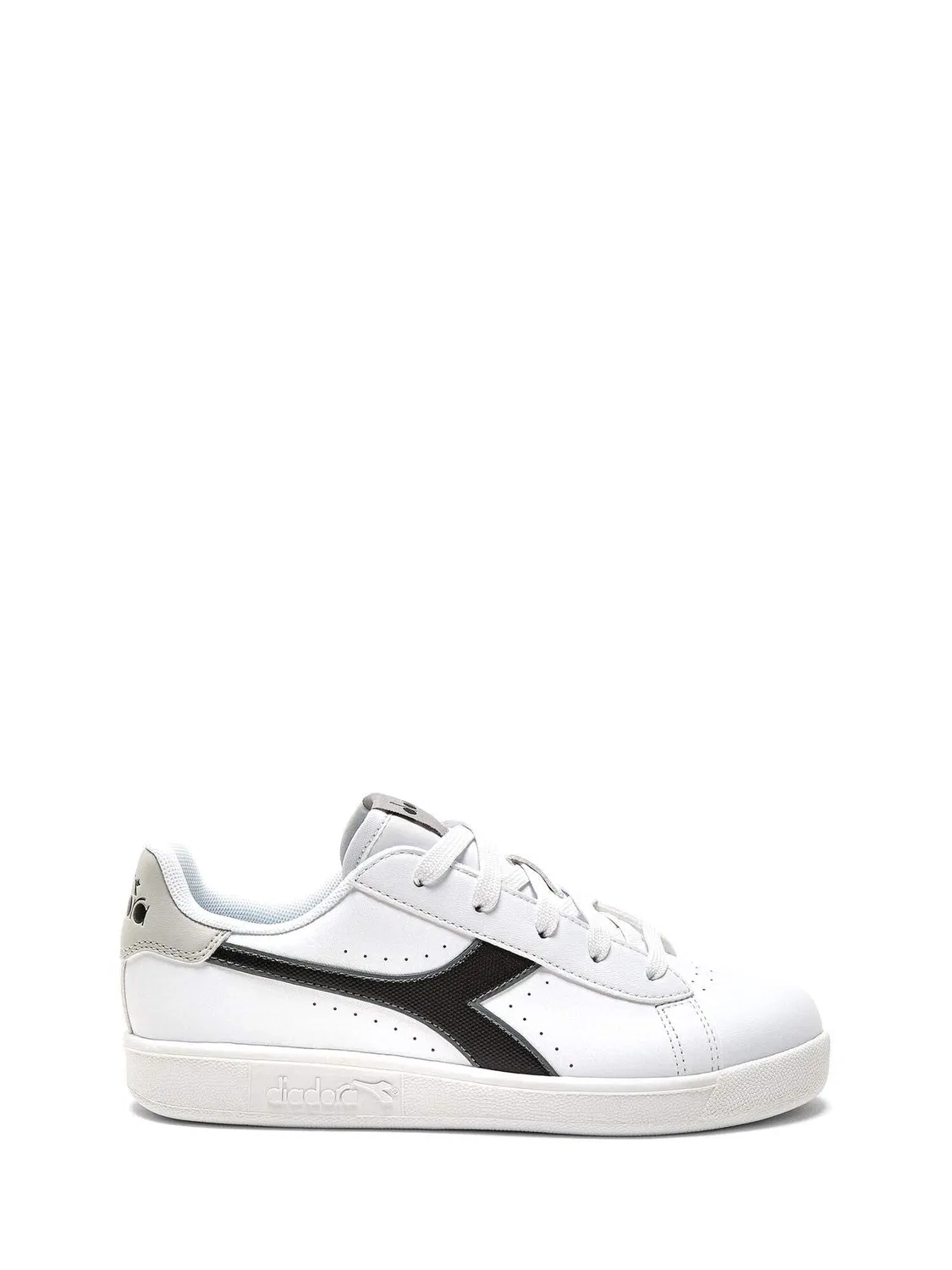 Детские кроссовки для девочек с перфорацией Diadora Game P GS, White Black Ultimate Gray