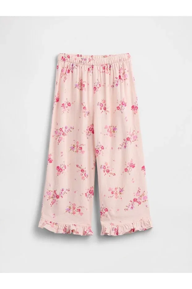 Детские брюки для девочек льняные Wide Leg Pull-On Pants Gap, Pink-000