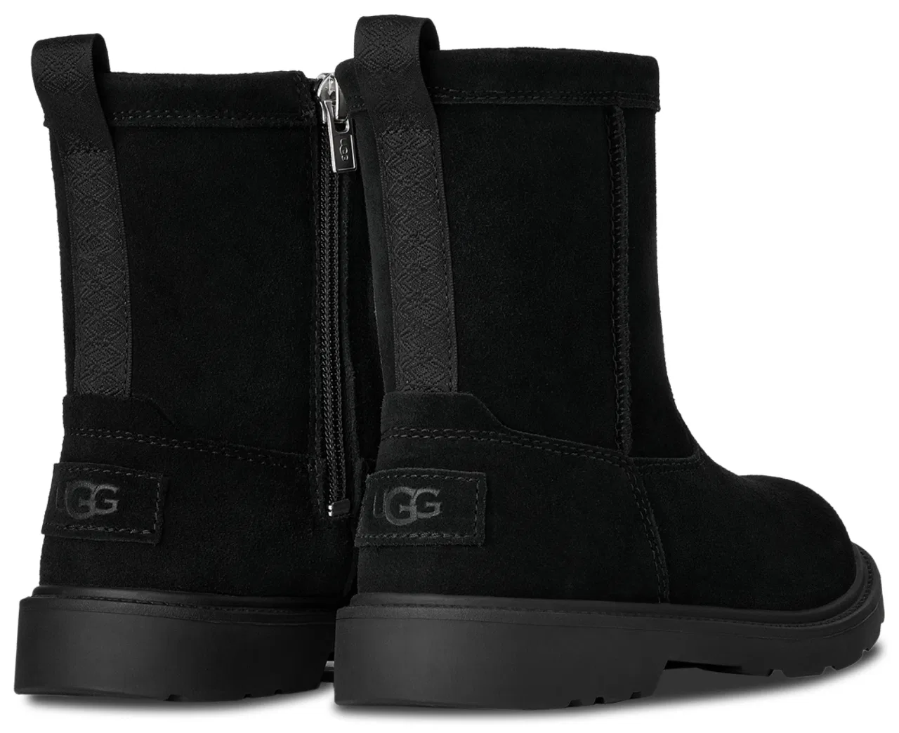 Детские ботинки для девочек с водонепроницаемым замшевым верхом Peyton UGG, Black — фото 3