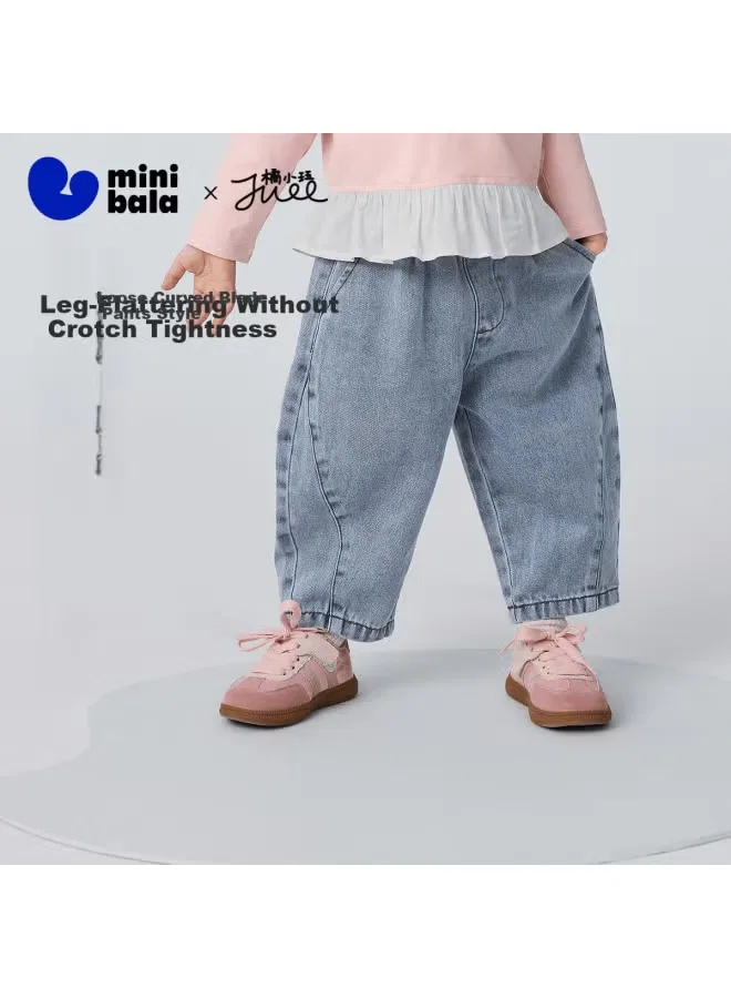 Джинсы с эффектом потертости Minibala, деним