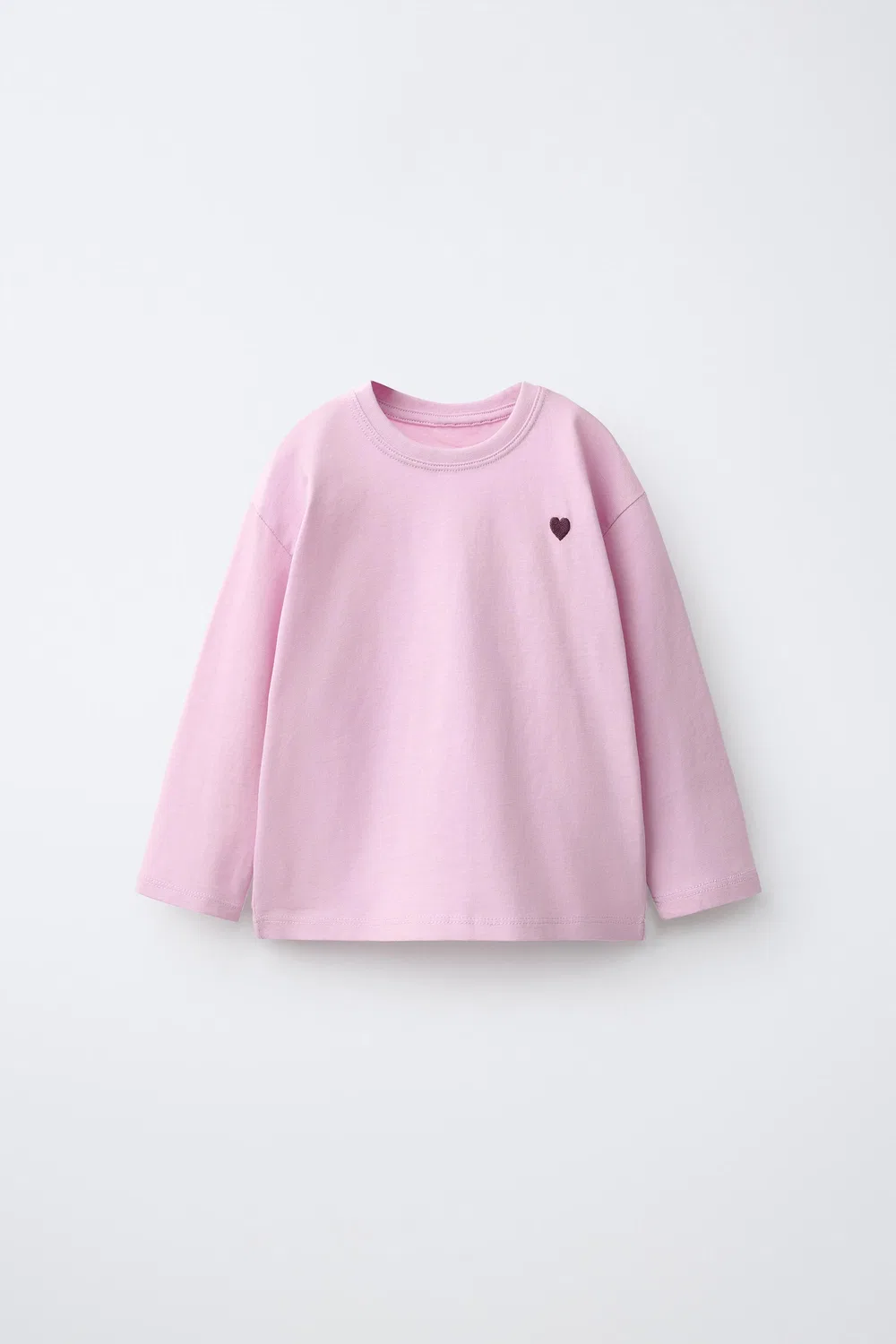 Футболка с вышитым сердечком ZARA, Pink