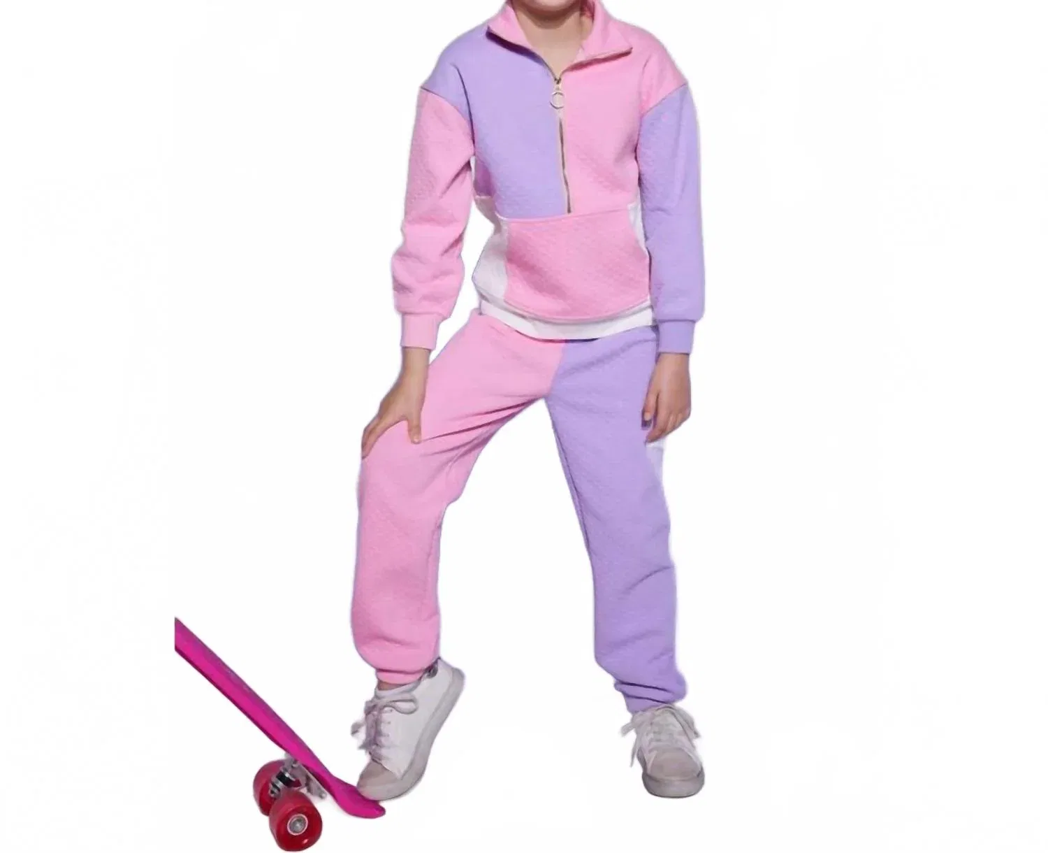 Детские джоггеры с цветными блоками Color Block Jogger Bisby, Pink/Lilac — фото 3