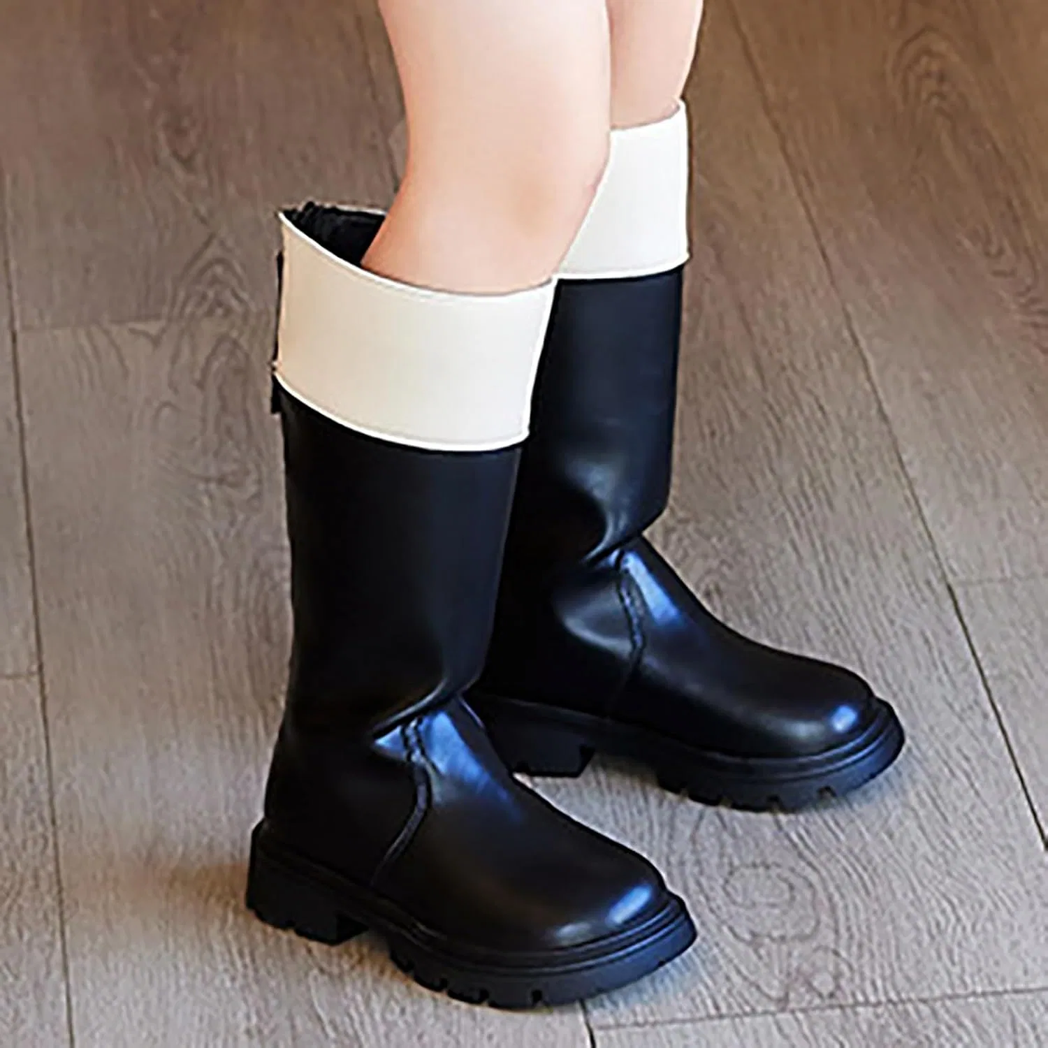 Детские сапоги для девочек с принтом Western Riding Boots, Black — фото 2