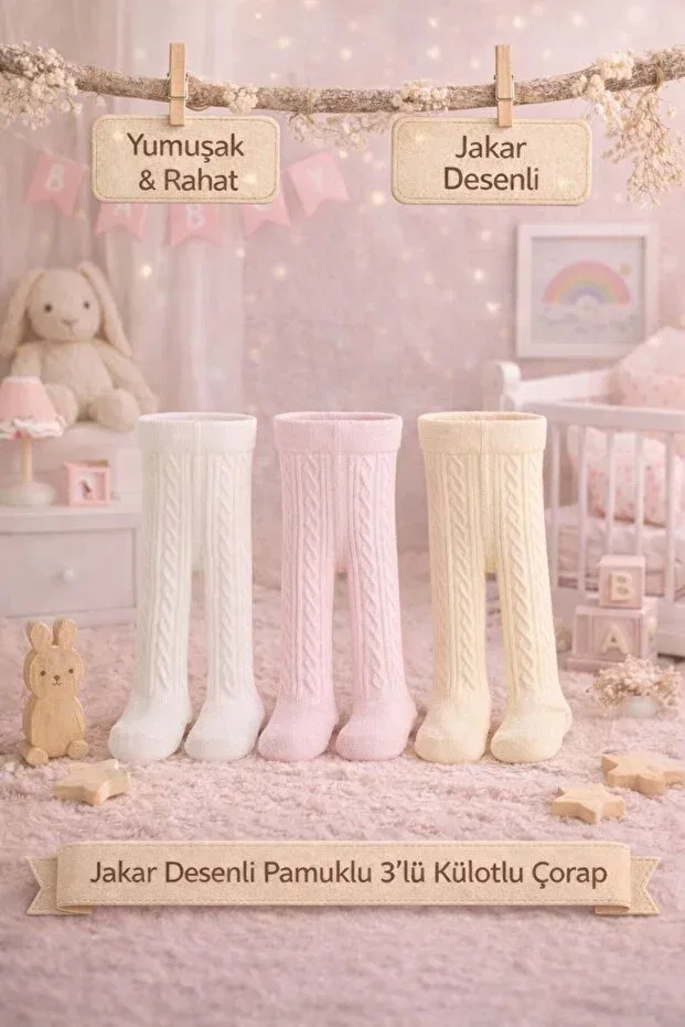 Детские колготки для девочек хлопковые 3 шт Peppino, Pink