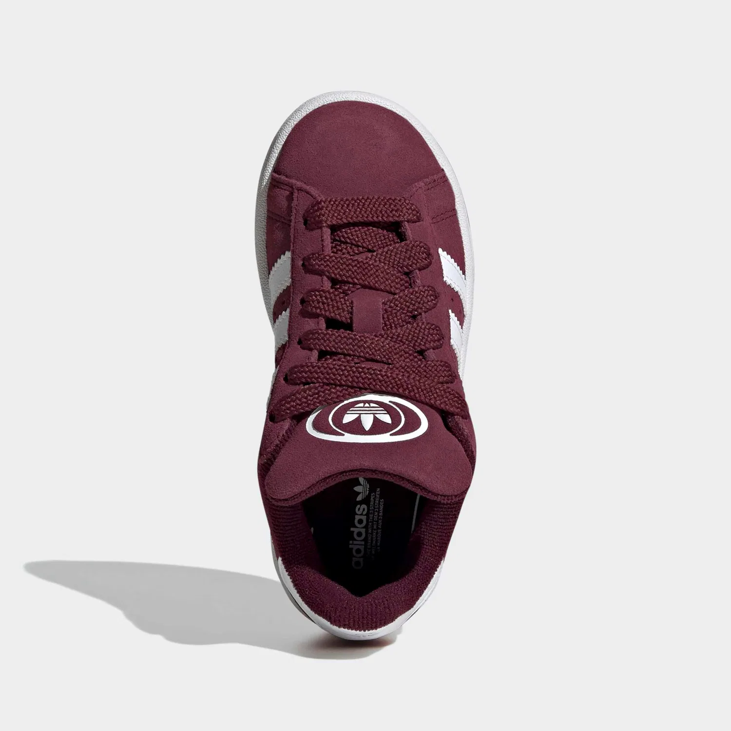 Детские кроссовки с тремя полосками Adidas Originals, Maroon/White/Gum — фото 4