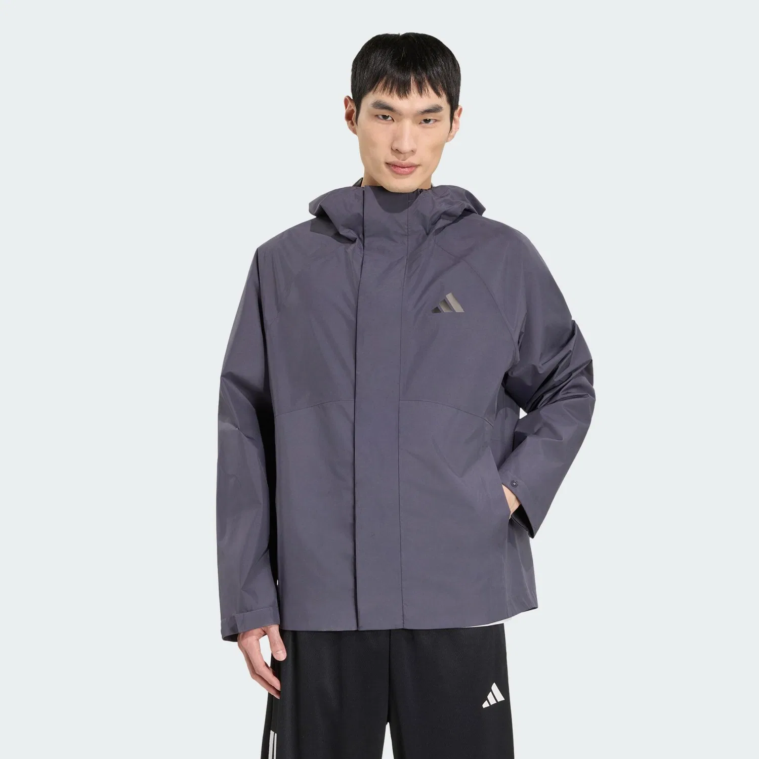 Мужская дождевик Essential Regenjacke Adidas, Darkgrau — фото 2