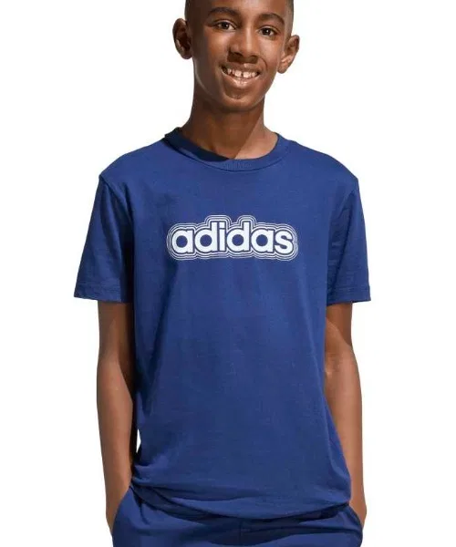 Детская футболка с принтом Adidas Essentials, Navy