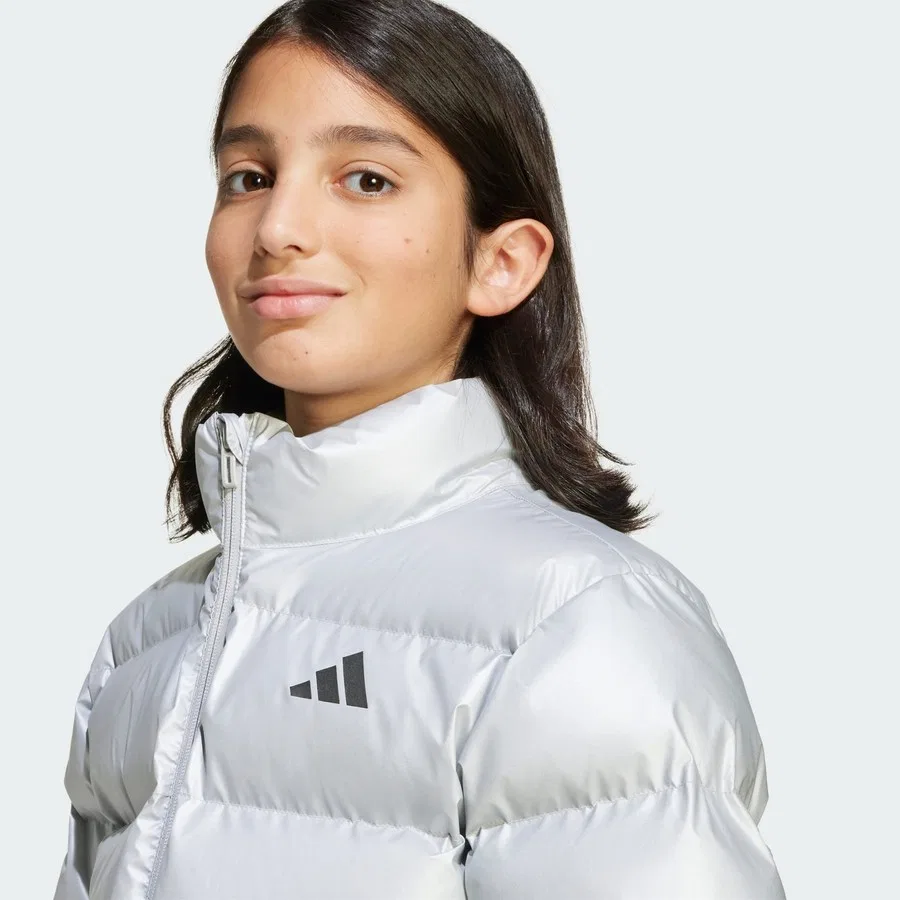 Детская куртка с металлическим покрытием Synthetic Down Glam adidas, Серебристый — фото 4