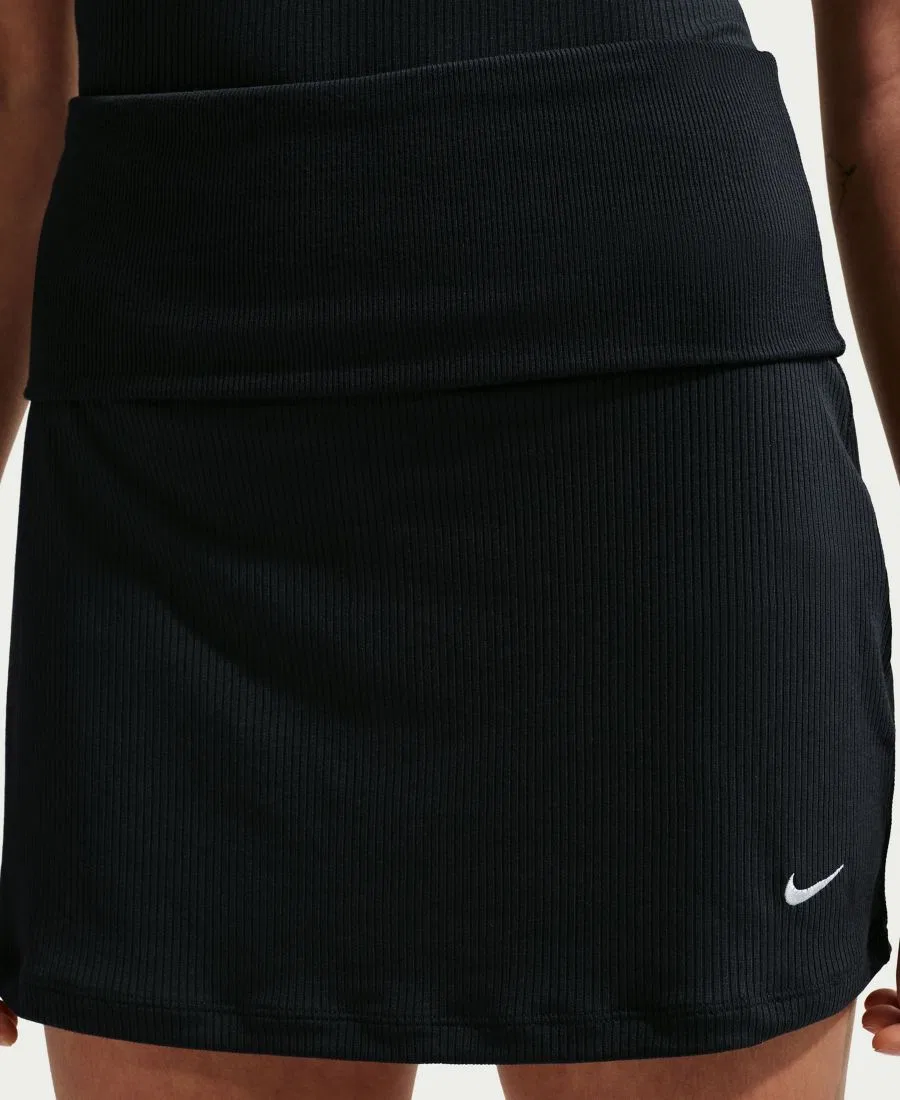 Юбка-шорты с защипом и встроенными шортами Nike Sportswear Chill Knit, Black/Sail — фото 3