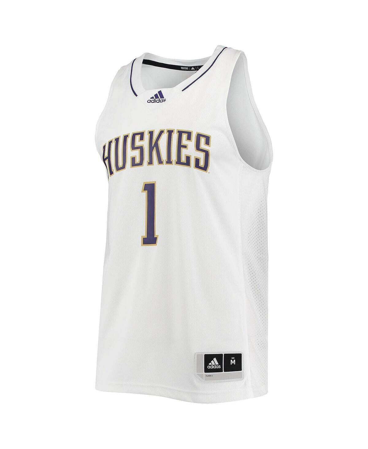 Мужская баскетбольная майка 1 white washington huskies swingman adidas, белый — фото 4