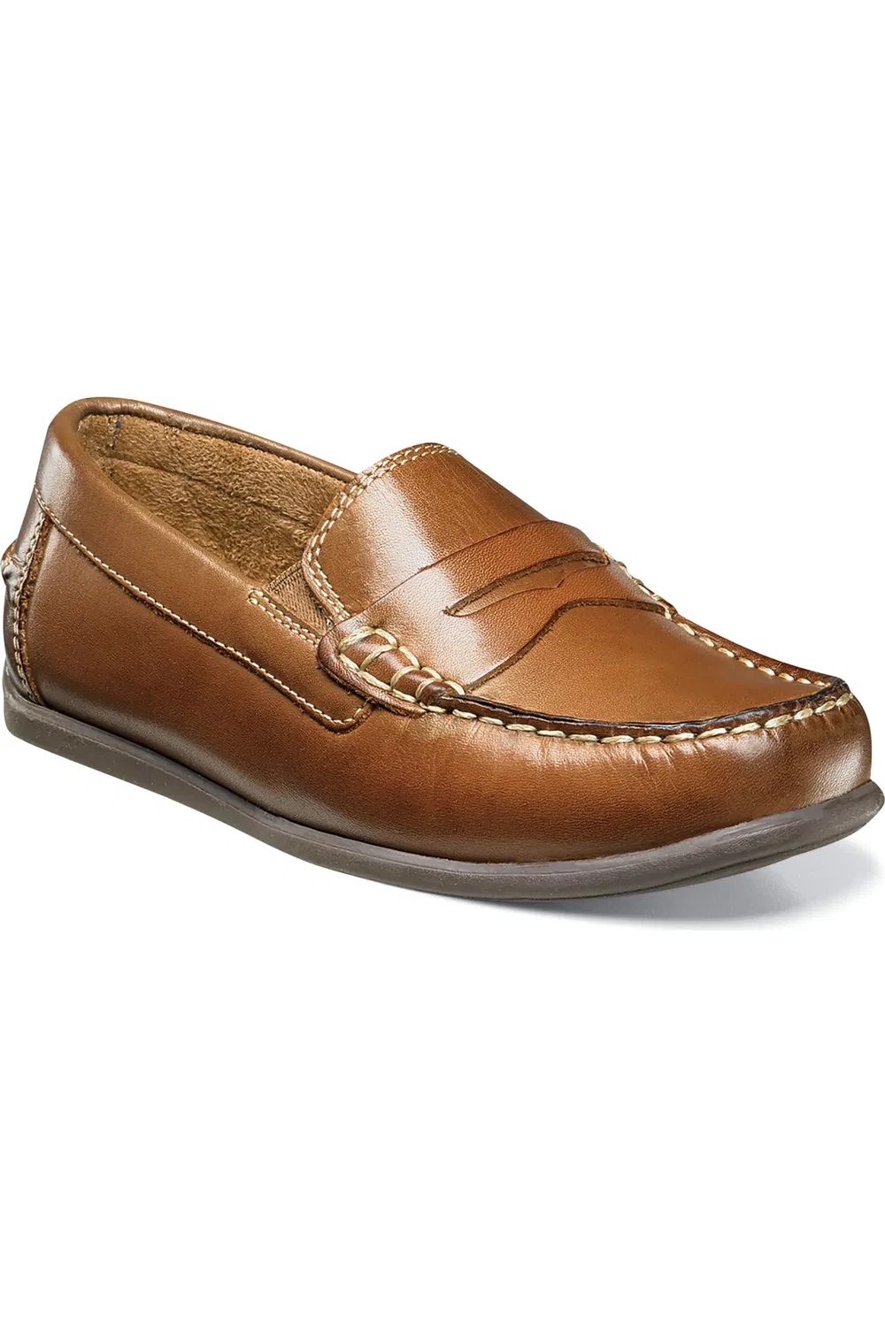 Детские туфли лоферы на плоской подошве Jasper Jr Florsheim, Saddle Tan Leather