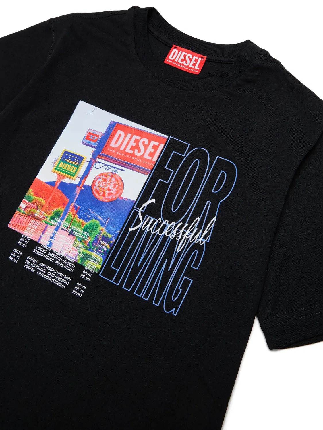 Футболка с графичным принтом Diesel Kids, черный — фото 3