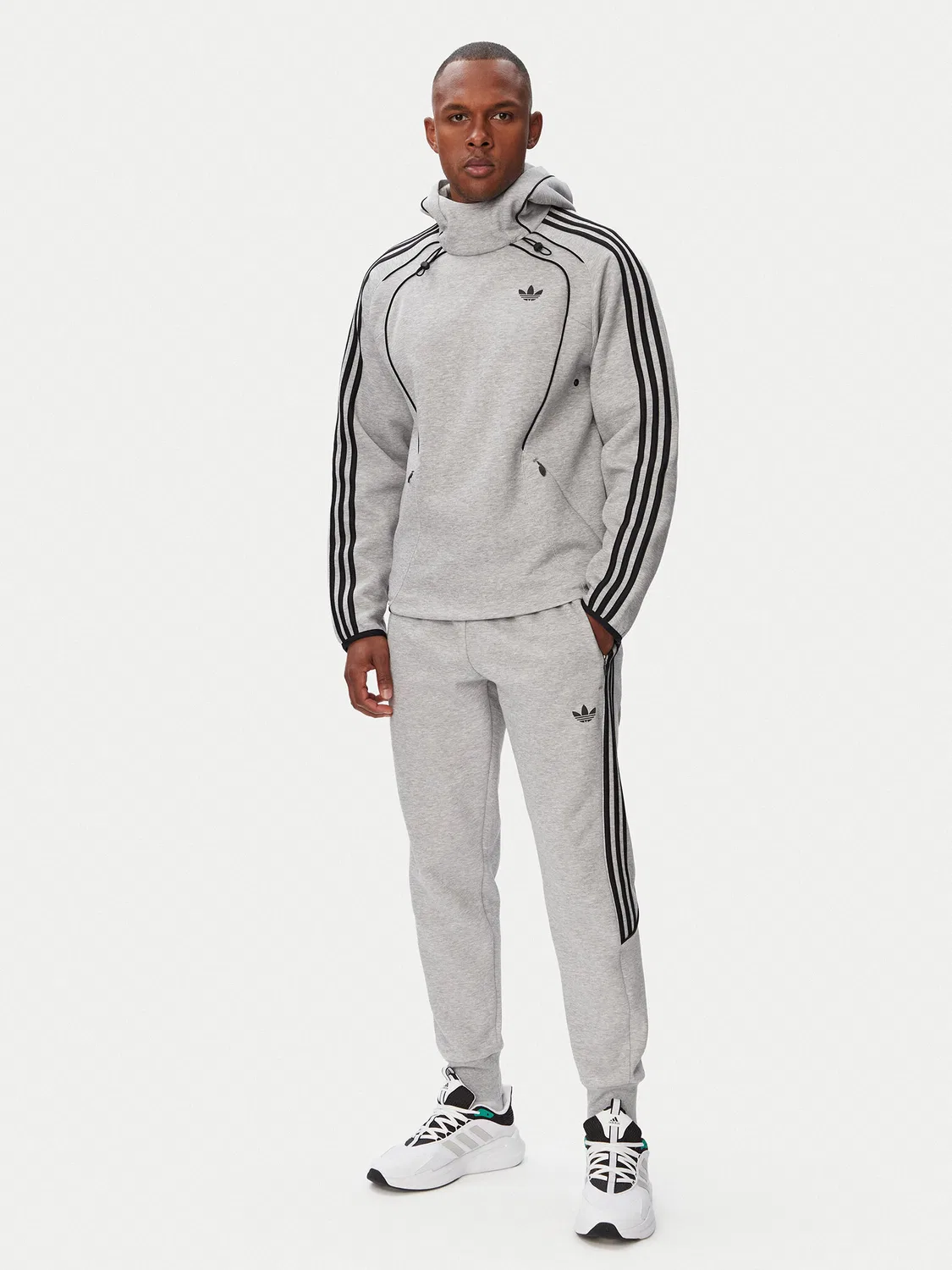 Мужская толстовка стандартного кроя Spacer Teamgeist Cutline Hoodie Adidas, серый — фото 2