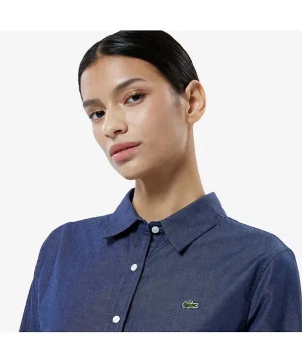Рубашка джинсовая Lacoste 36L, классическая, синяя — фото 2