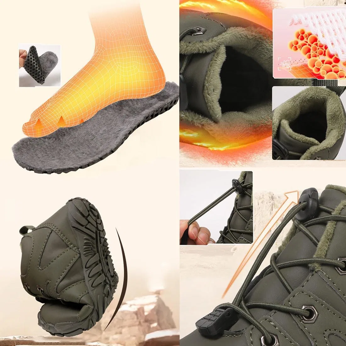 Детские зимние ботинки для девочек водонепроницаемые с принтом Hike Kids Winter Footwear Barefoot Snow Boots, Green — фото 2
