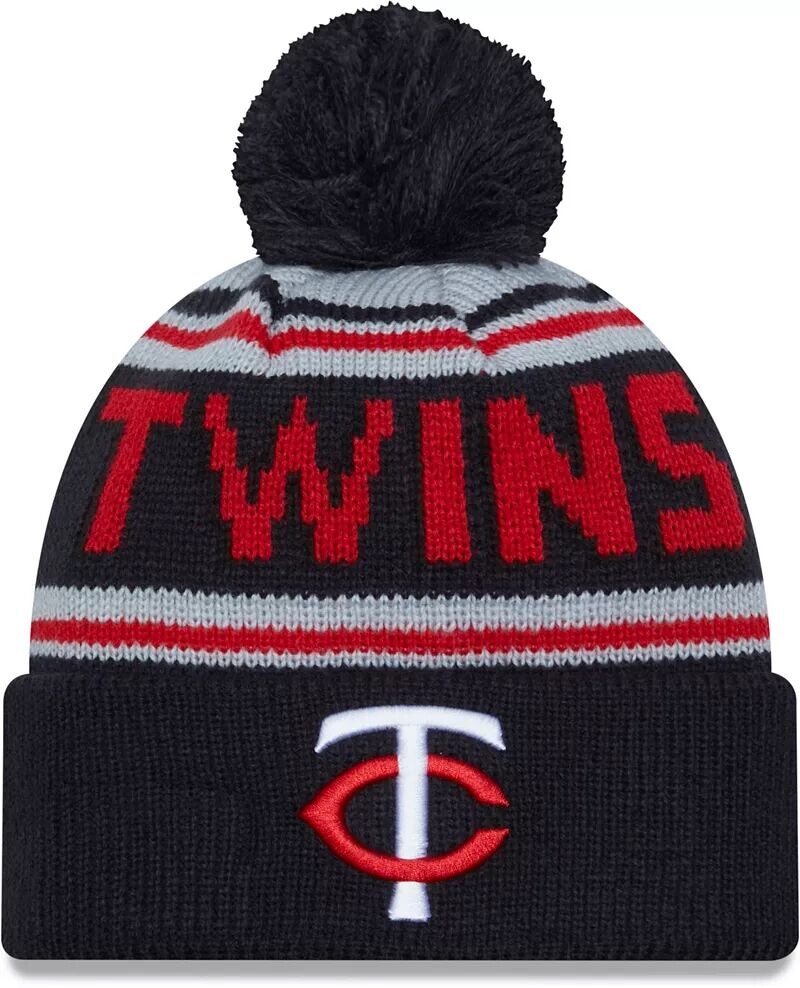 

Темно-синяя вязаная шапка с помпоном New Era для взрослых Minnesota Twins