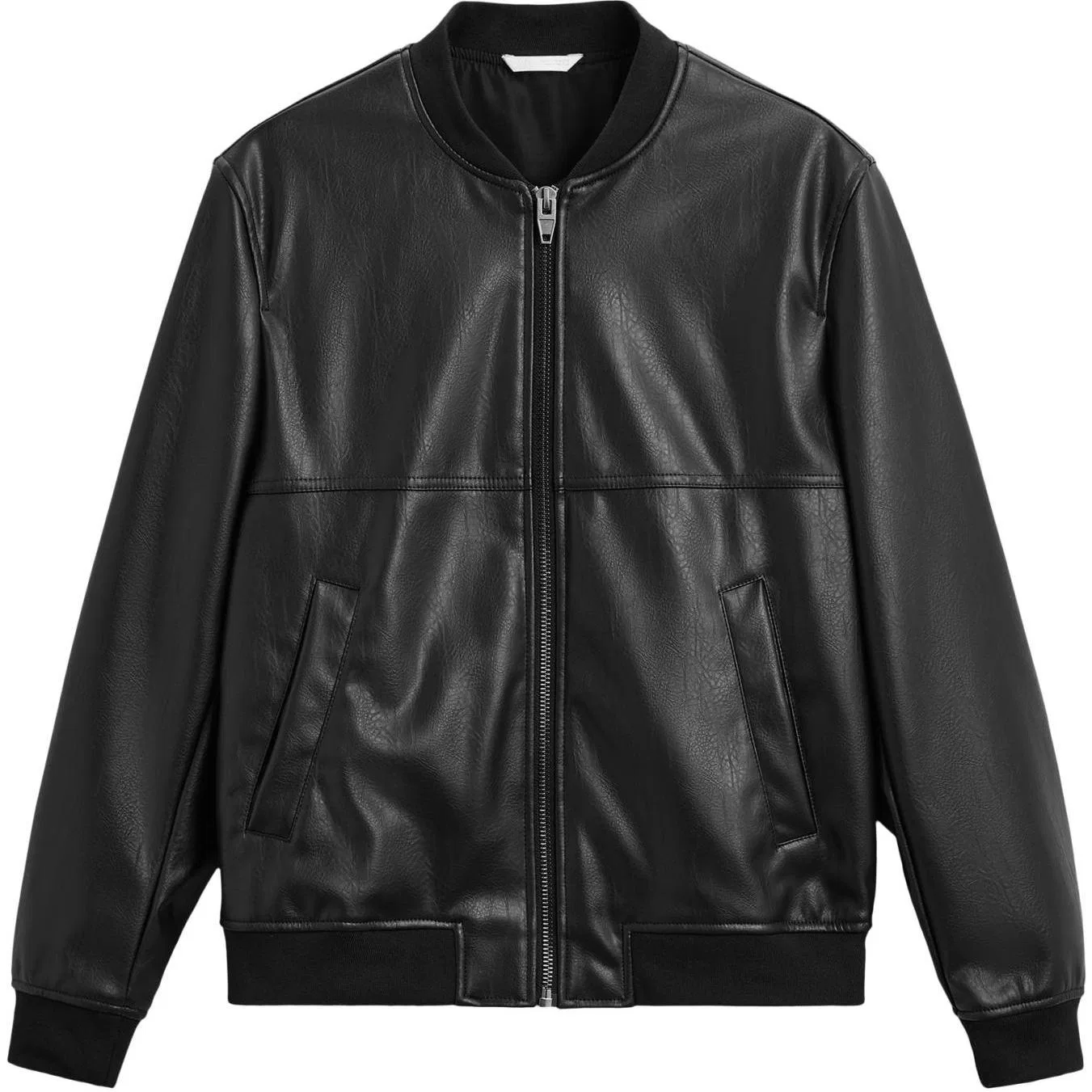 Мужское кожанное пальто с молнией Black, ZARA, Black